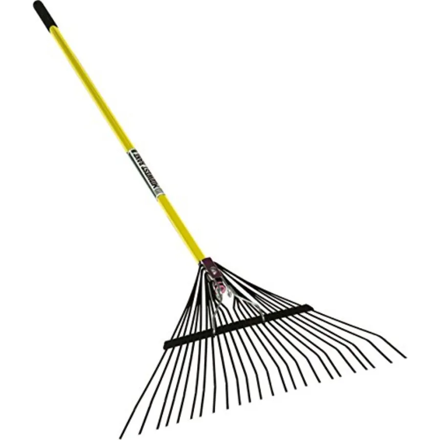 

Грабли Midwest Rake 40948 LF-40 с пружинной опорой, 54 желтыми ручками из стекловолокна, 24 зубьями и 24 стальными головками