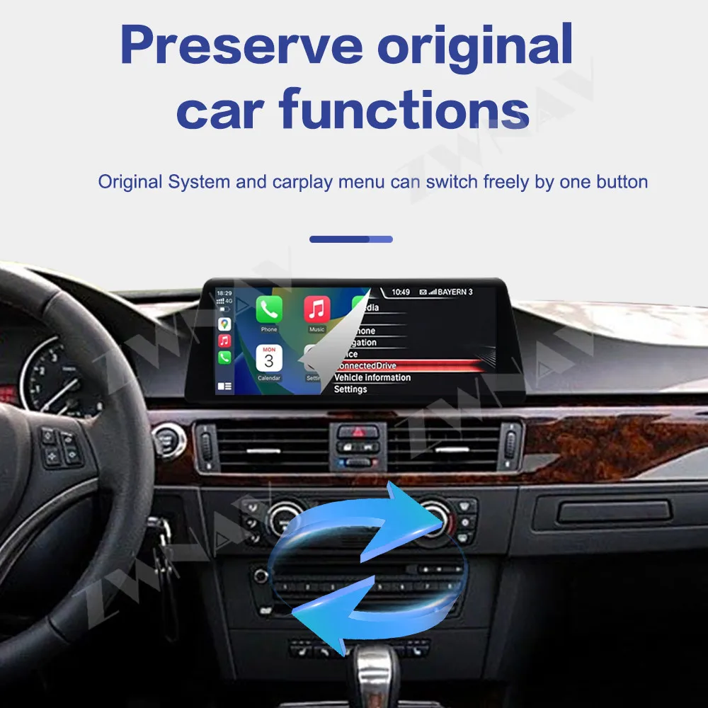 

For BMW 3 Series E92 2004~2011 Upgrade Wireless CarPlay Android Auto Hicar Car Radio Head Unit Multimedia Screen Mirror Link