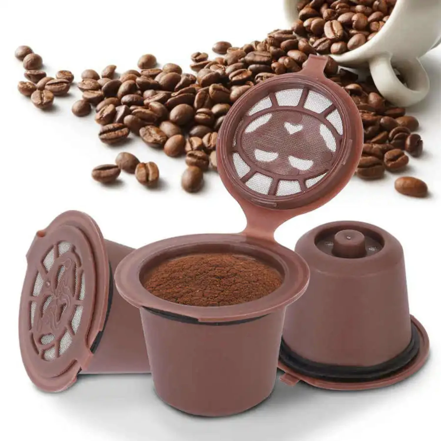 

3Pcs Reusable Coffee Capsules Filter Refillable Capsules Cup Fit Capsule Coffee Machine Accessories