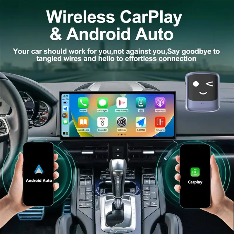 Wireless Carplay Android Auto Adapter Smart AI Conversational Carplay Box For Youtube Spotify For Nissan Lexus Buick Skoda