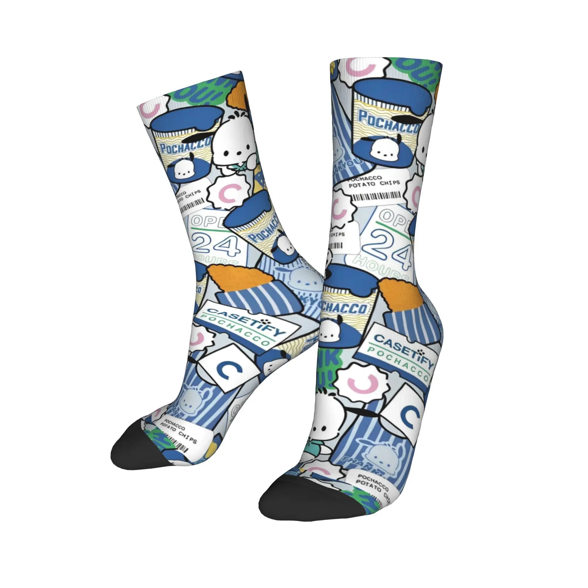 New Men's Socks Harajuku Pochacco Backside Logo Sock Polyester  Sport Women Socks Spring Summer Autumn Winter