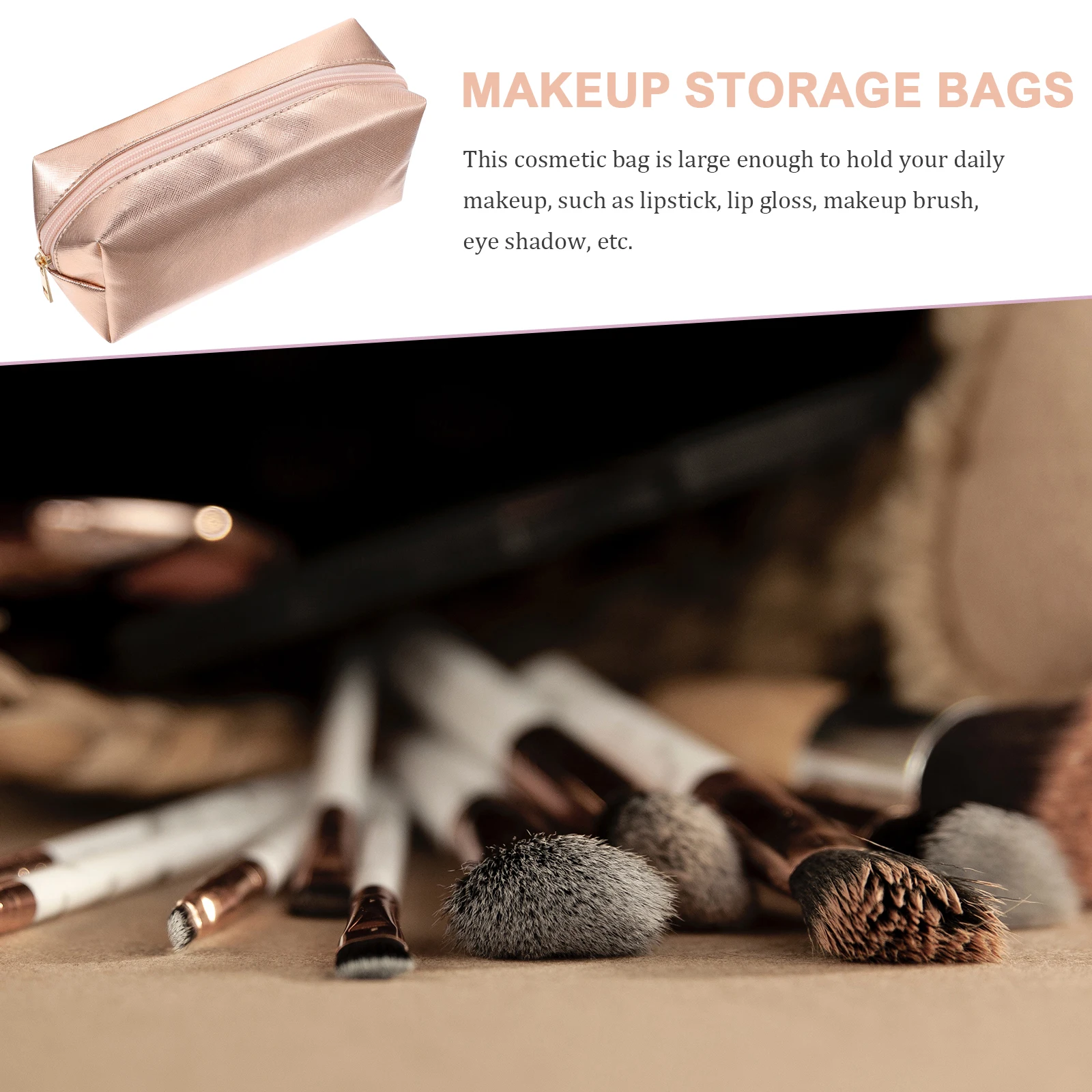 

2pcs Waterproof Bag For Women Travel Makeup Pouch Durable Pu Portable Toiletry Storage Bag Makeup Storage Pouch Travel