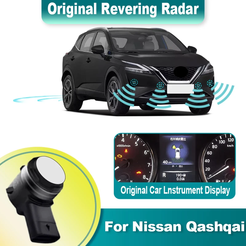 Original Radar Rear Front Bumper 8 Probes Beep Show Distance on Display Sensor Video System For Nissan Qashqai 2016 To 2023 2024