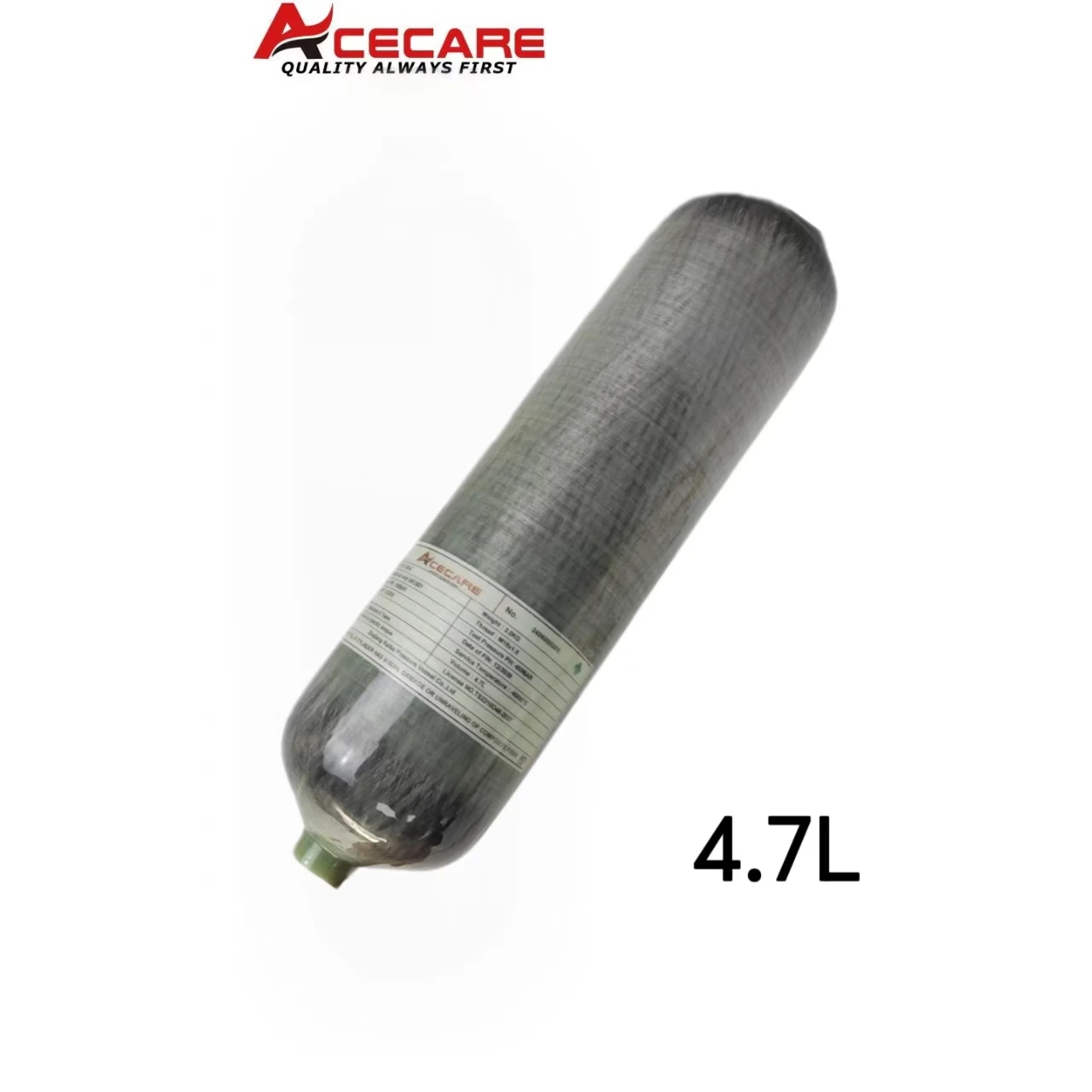 ACECARE 4500Psi 300Bar 4.7L Cylinder z włókna węglowego wysokociśnieniowy zbiornik powietrza HPA Cylinder do nurkowania gwint M18*1.5