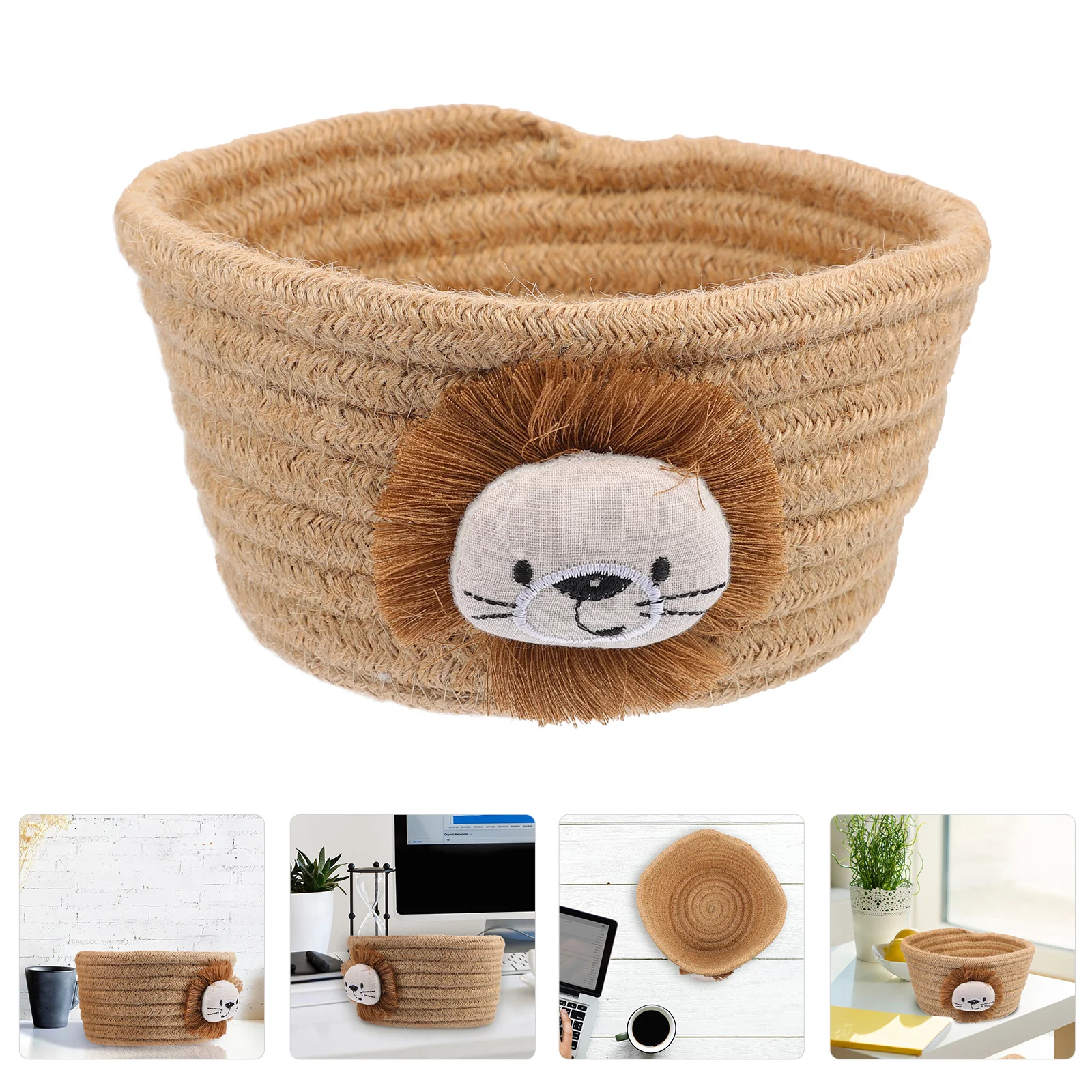

1pc Cotton Rope Woven Storage Basket Desktop Organizer For Home Office Hotel Baby Cosmetics Sundries Cotton Woven Basket