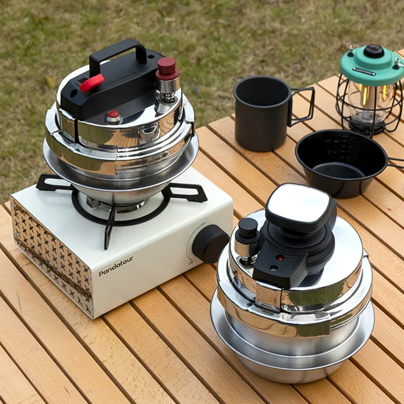 Outdoor Camping Mini Pressure Cooker 1.2L 1.6L Portable Stainless Steel Safety Explosion-Proof Car Soup Cooking Pressure Cooker