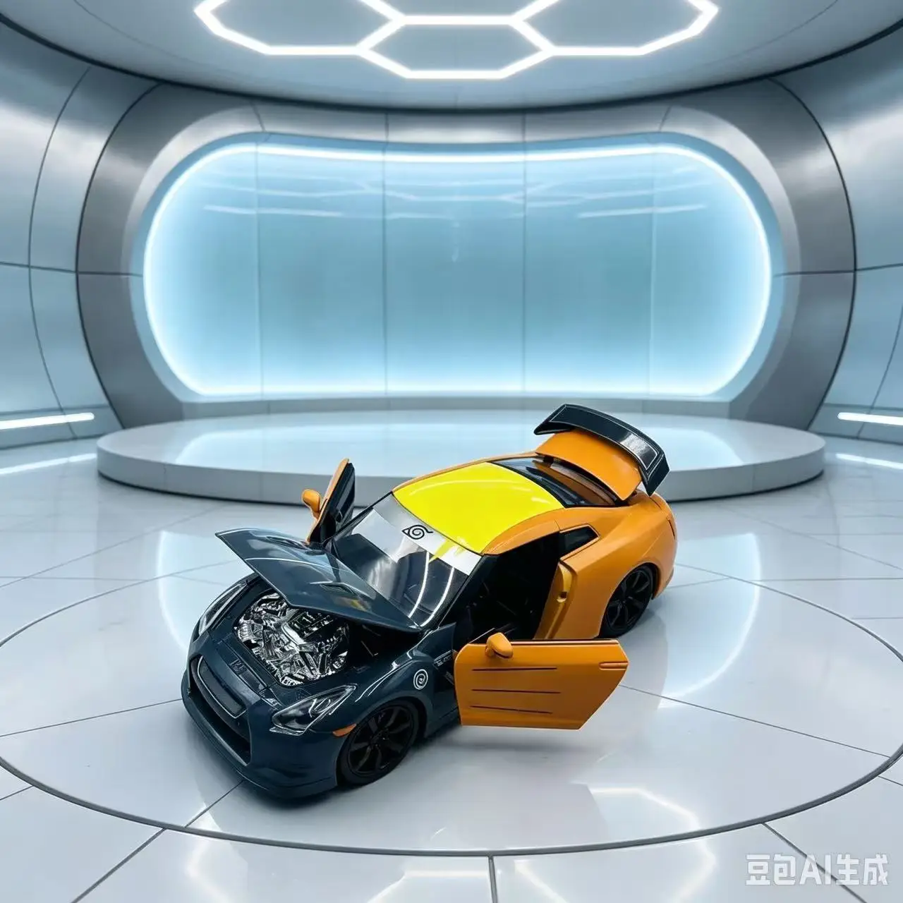 Jada Naruto Nissan R35 1/24 Die‑cast Alloy Car, kids play toy, ideal gift choice for boyfriend and car‑model collectors