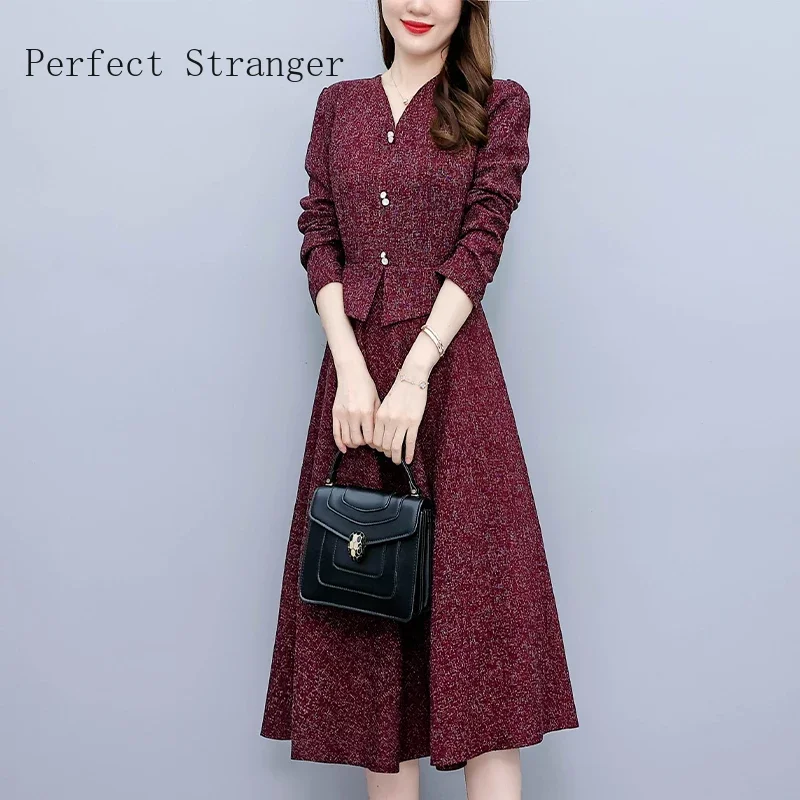 2024 V-Neck Prom Dresses Women Elegant  Reception Dress Autumn Fall Long Sleeve  Bodycon Dress Lady Office Work Vestidos