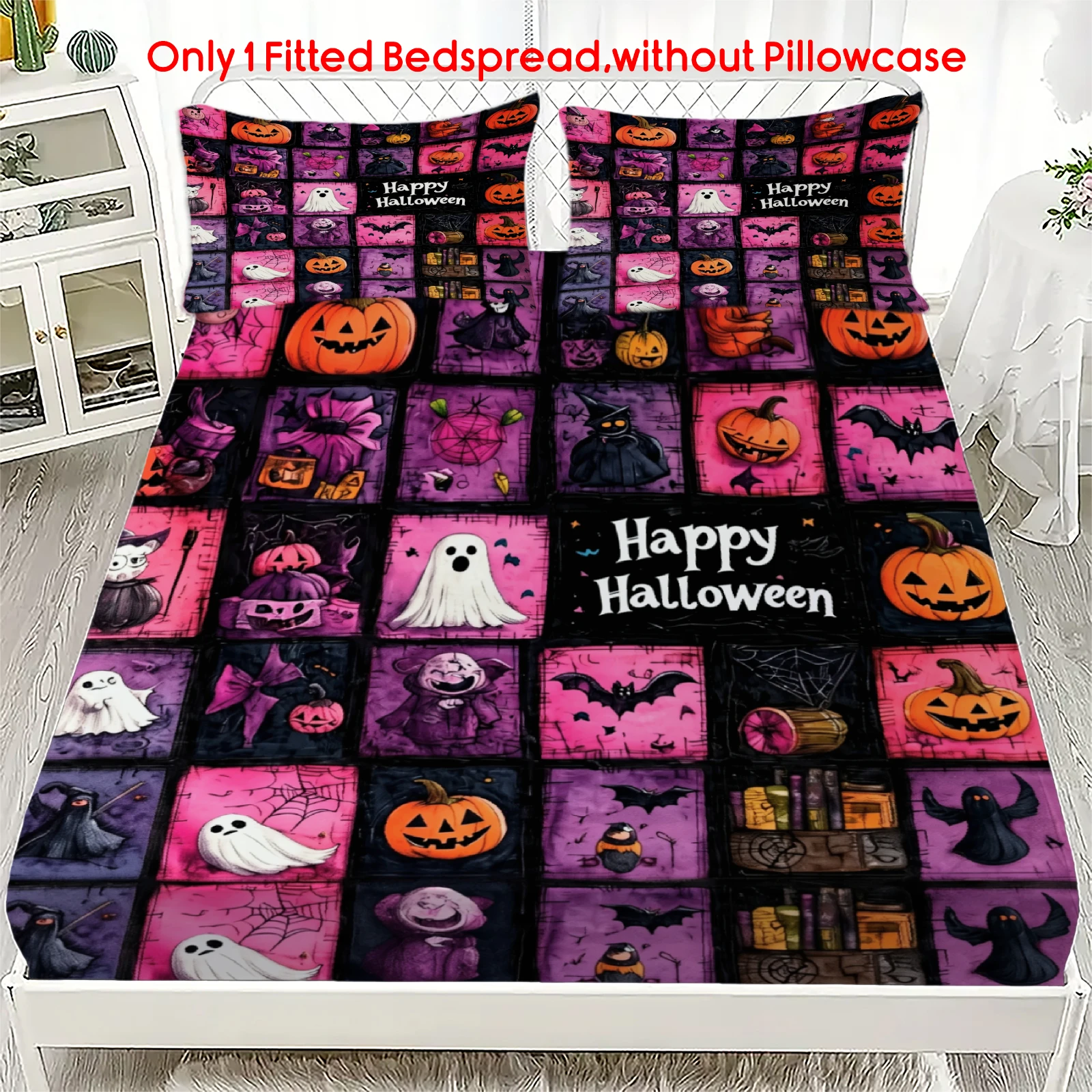 Halloween Bedspread Harvest Gratitude Deep Pocket Elastic Mattress Cover Single Double Queen King Comfortable Bedroom Decor