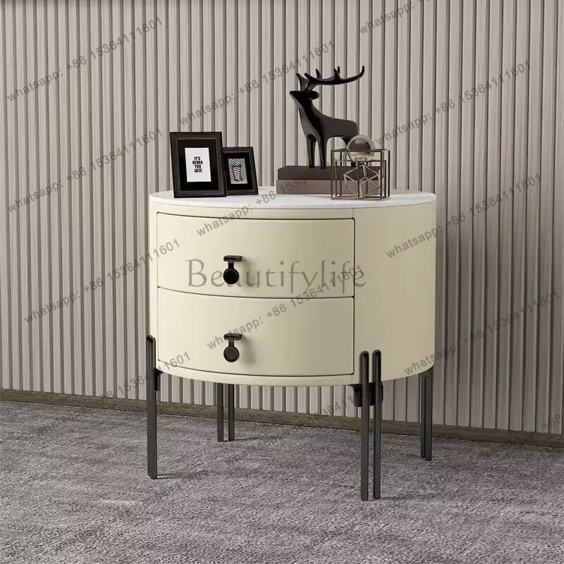 35round rock slab bedside table new simple modern master bedroom bedside storage cabinet