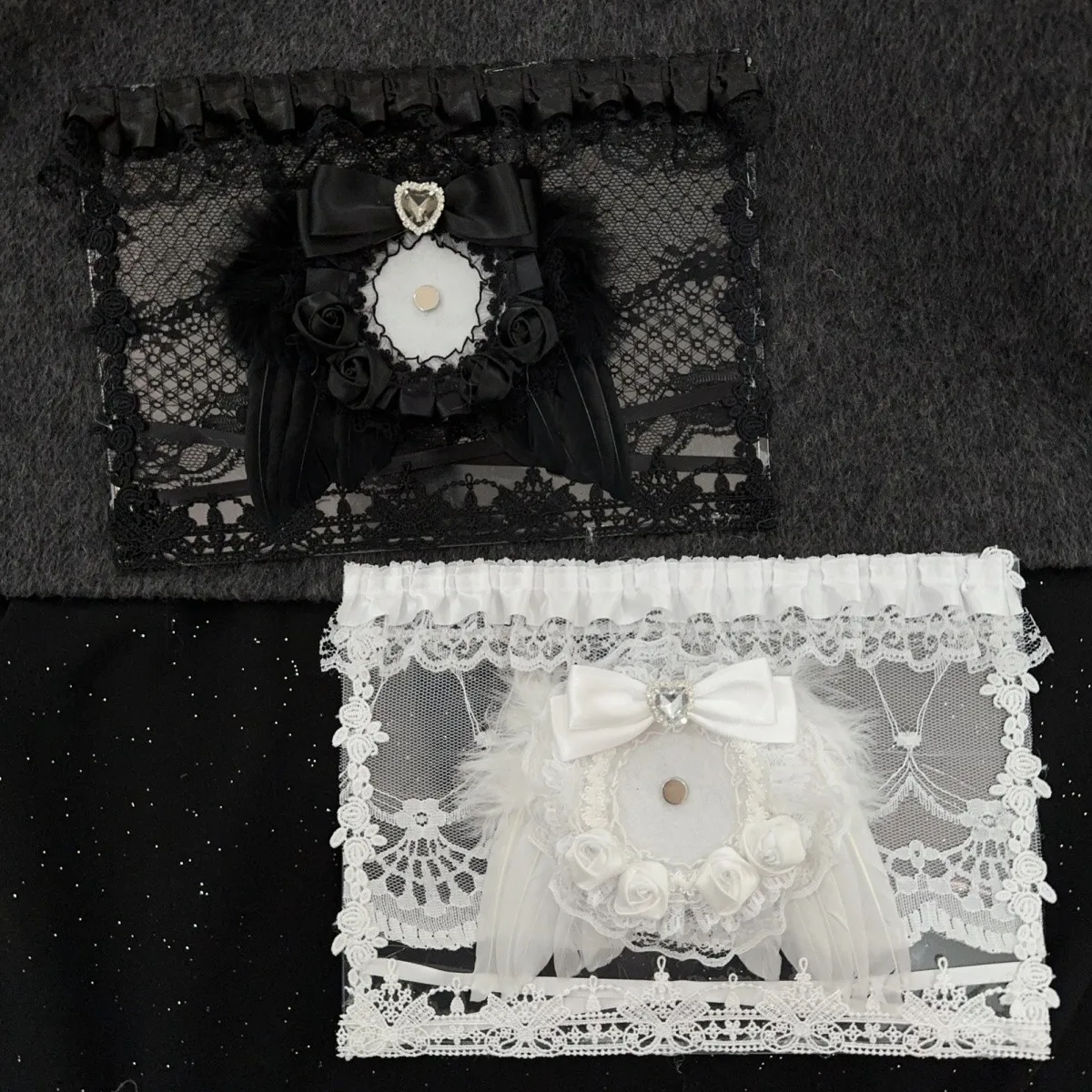 Gothic Style Backpack Base Organizer Board. Black White Lace Insert Board. Cosplay Ita Bag Goods Display Pin Display Board