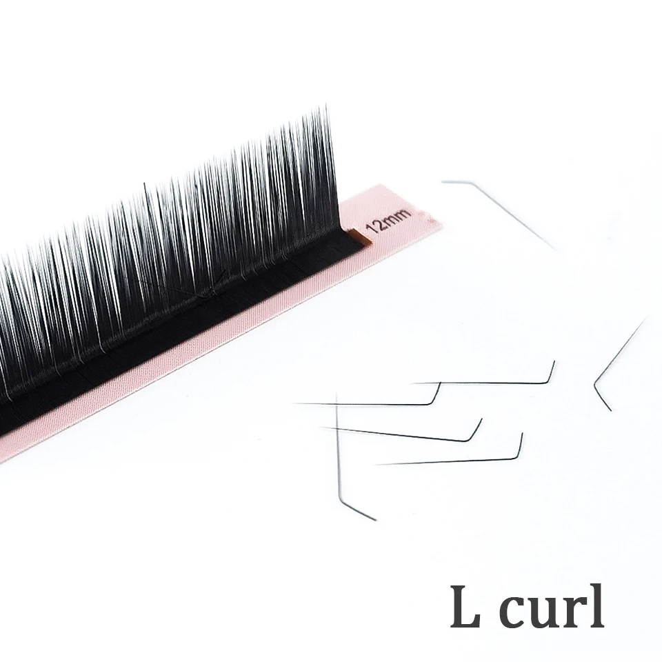 Kolorowe L Curl wydłużająca rzęsy L/M pojedyncze rzęsy Faux norek matowy czarny 8-20mm rosyjski objętość Long Lash curl do makijażu rzęsy