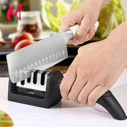 Kitchen 3-Segment Knife Sharpener Household Multi-Functional Hand-Held Three-Purpose Black Sharpening Stone