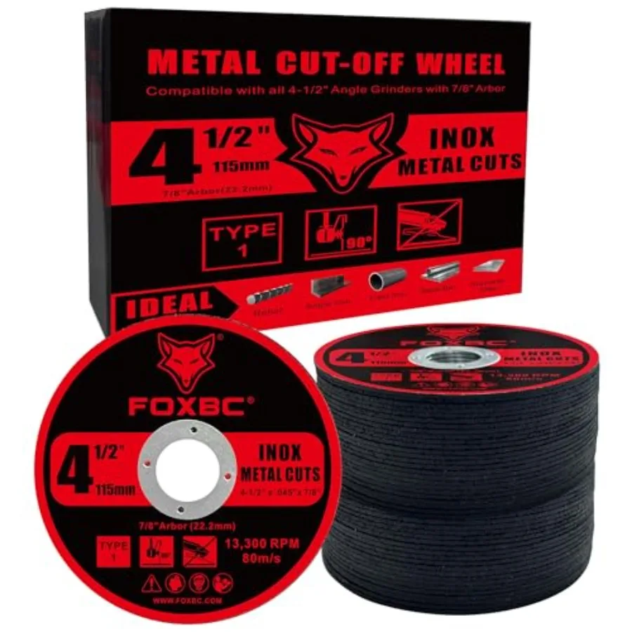 

4-1/2 Inch Cut Off Wheel Discs for Angle Grinder Cutting for Metal and Stainless Steel 4-1/2" x.045" x 7/8" - 50 Pack
