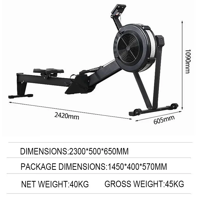 Foldable Commercial Cardio Training  Rowing Machine Gym Equipment  Rower Machine