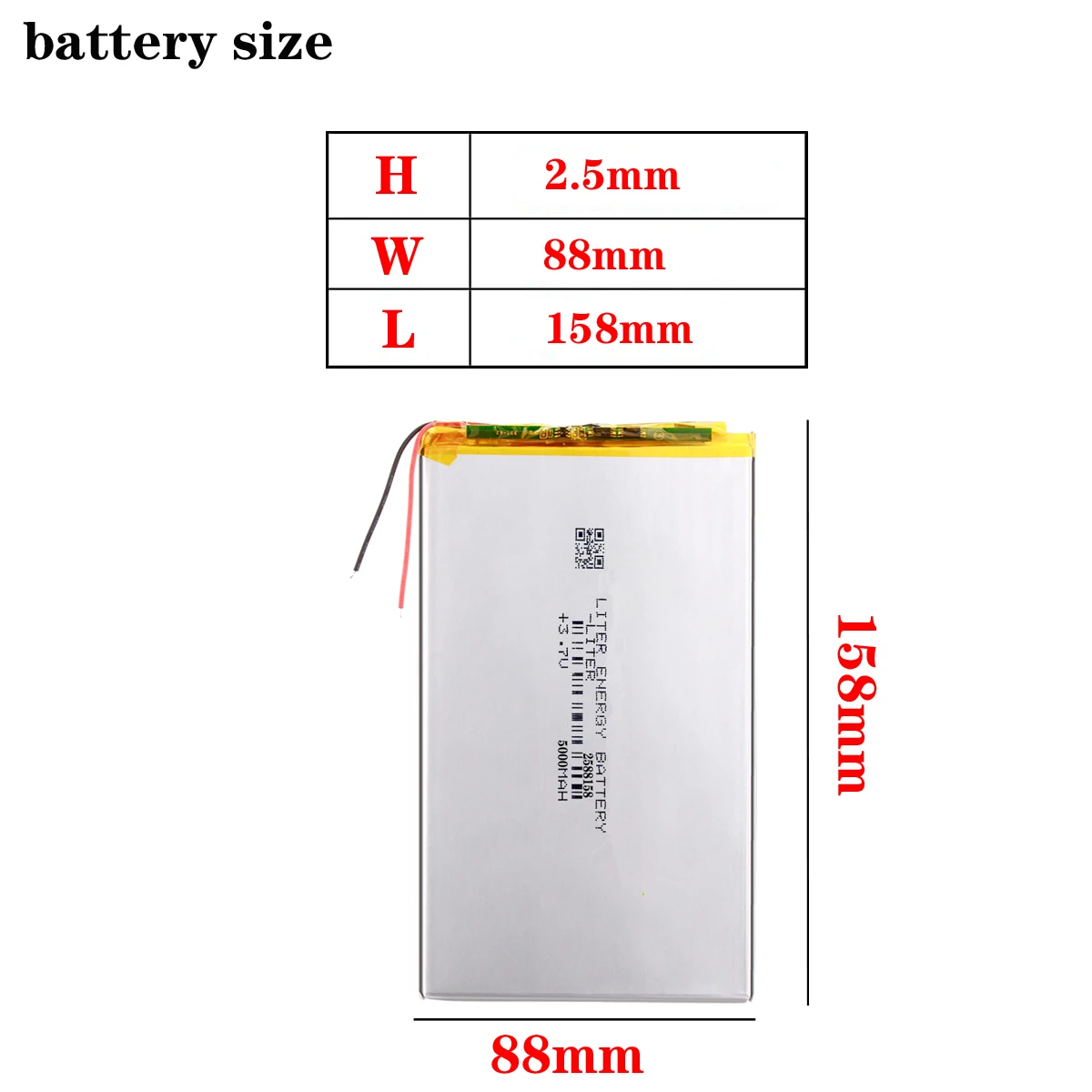 3.7V 5000mAh 2588158 litrowy akumulator energii dla ONYX BOOX NOTE / PRO / NOTE E-Book Reader Tablet 3-wtyczka przewodu