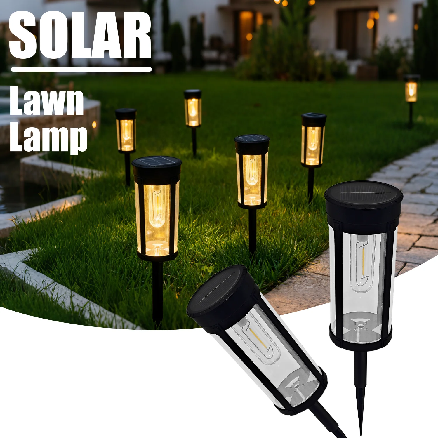 

Solar LED Filament Lawn Light Outdoor Waterproof Lamp for Garden Yard Decoration