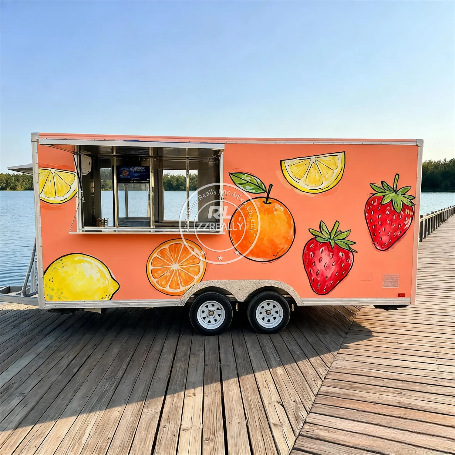 

Concession Trailer Food Truck Fully Equipped Custom BBQ Snack Cart Mobile Fast Food Vending Trailer With Full Kitchen