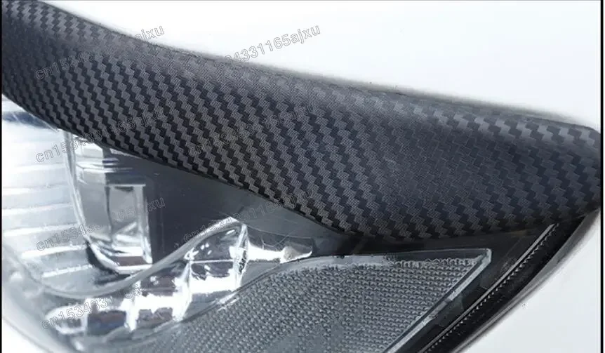 Eyebrows on Headlights Carbon Fiber  Cilia Eyelash Molding Decoration Car Styling Tuning For Mitsubishi Lancer X 2007-2015