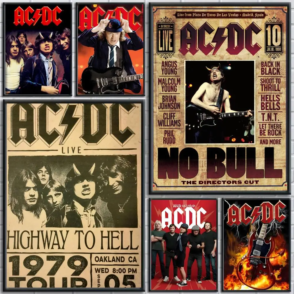 روك باند A-ACDC ملصق غرفة جدار ديكور فني ملصقات مقاومة للماء لتزيين غرفة النوم المنزلية #1