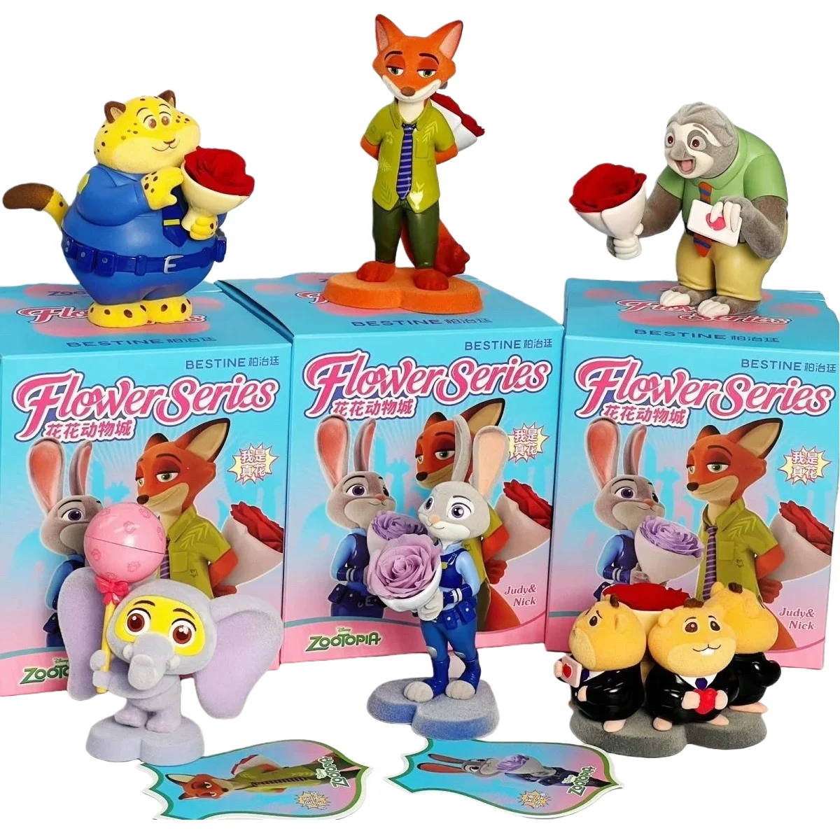

Disney Zootopia Flower Series слепая коробка Джуди Фокс Ник фигурки модель куклы Декор детский рабочий стол подарок другу-сюрприз