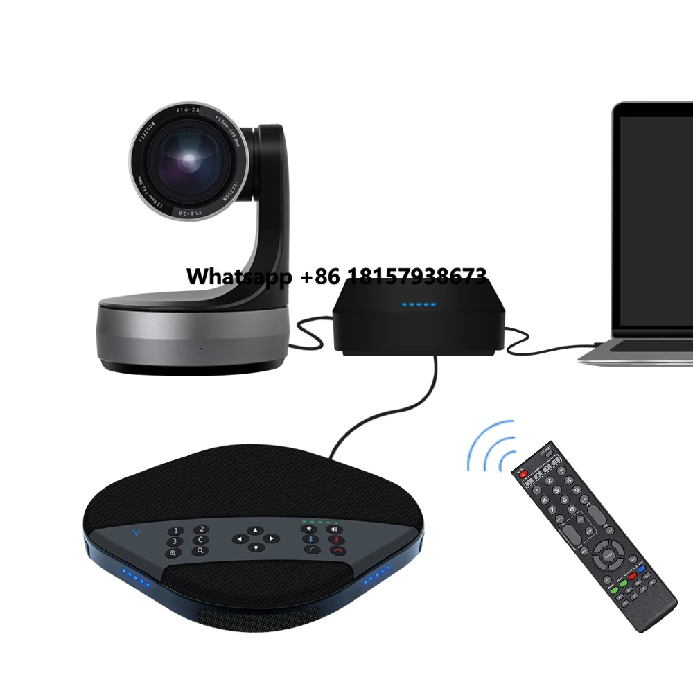 

JJTS Video Conference Camera Ptz and Speakerphone and Hub Video Conference Equipment USB Video Conference Kit