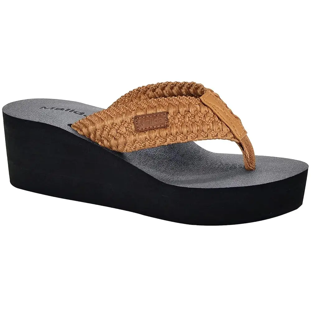 Sandalias de Plataforma con Cuña y Soporte de Arco para Mujer, Chanclas con Entresuela de Goma Suave y Suela de Goma