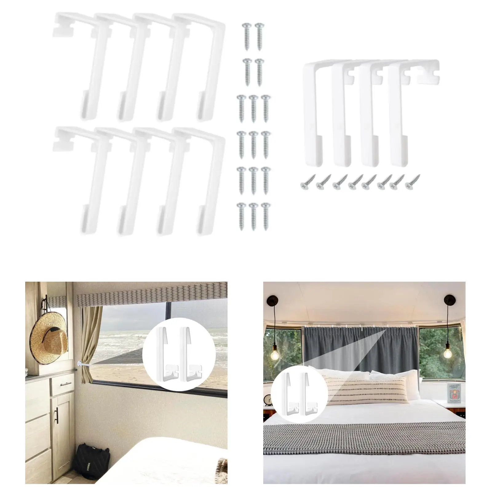 RV Curtain Holders with Clip Set Accessories for Cords or Light Items Sturdy Multifunctional Decorative Curtain Retainers