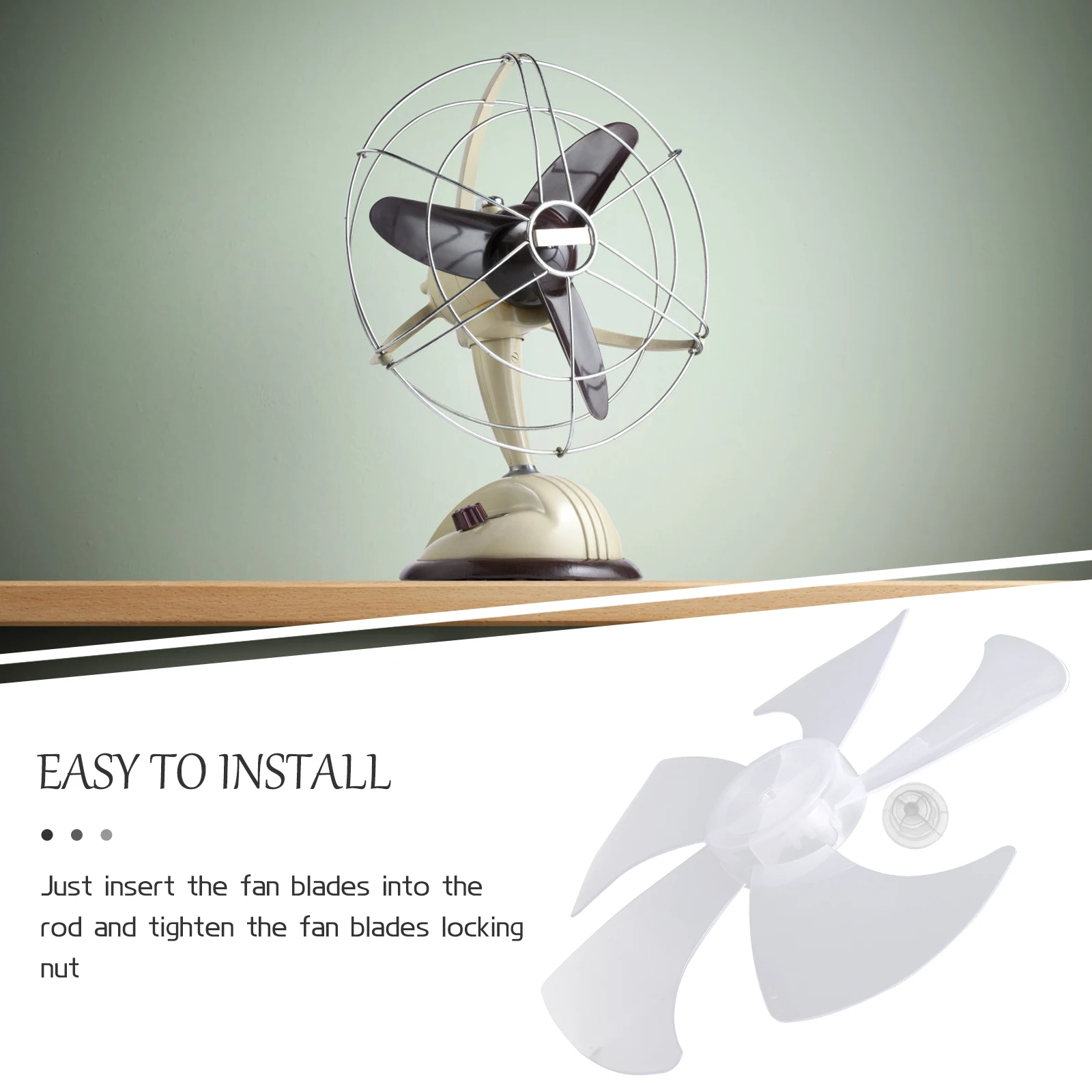 

14 Inch Plastic Fan for Standing Table Wall Fans Replacement 5 Blades White 350MM Universal Replacement Fan Blades Fit
