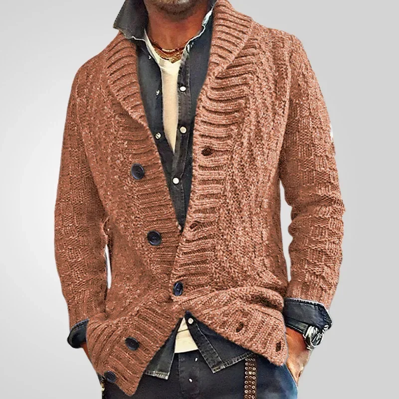

New Men Cardigan Coat Turn Down Collar Full Sleeve Single Breasted Sweaters Open Stitch Autumn Winter Casual Loose Outerwear