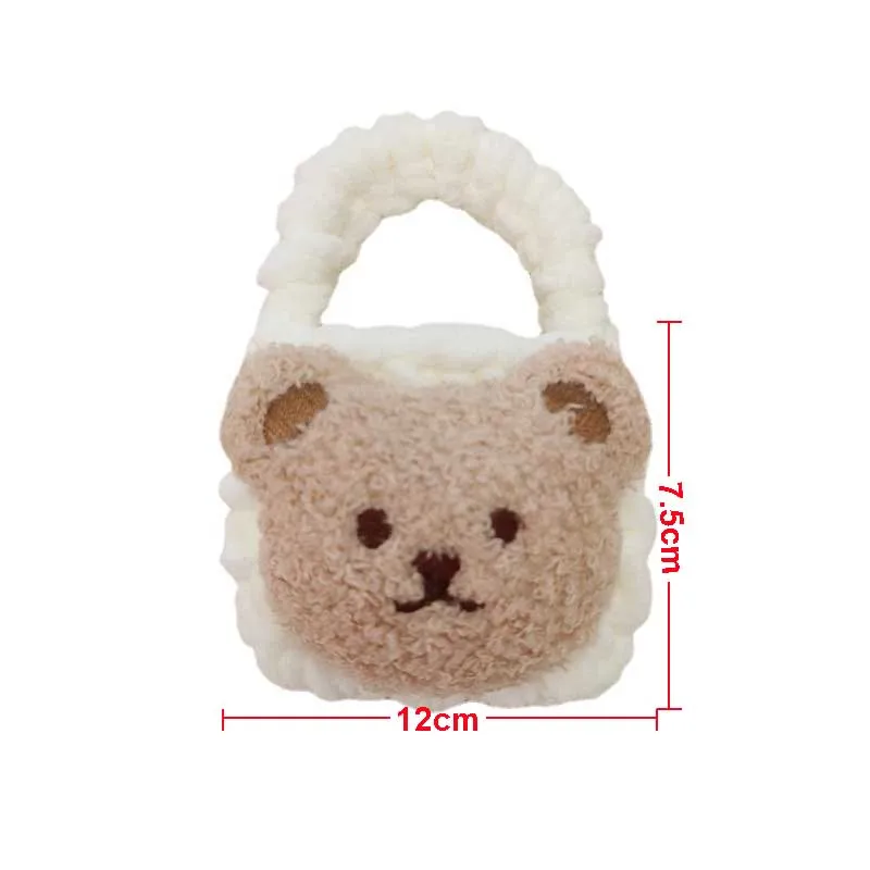 Petit sac ours de dessin animé, sac à cosmétiques, petit étui de protection pour écouteurs portables, Mini sac pour pièces de monnaie, sac de rangement pour changement de rouge à lèvres divers