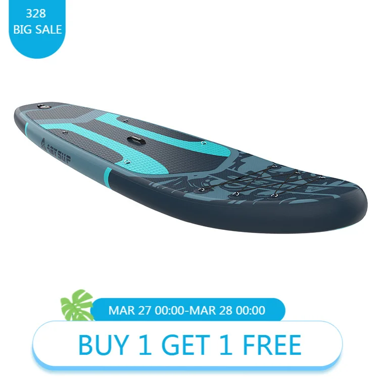 Inflatable All Round Drop Stitch Stand Up Paddle Board, Eco-Friendly Portable SUP for Lakes & Rivers Water Sports
