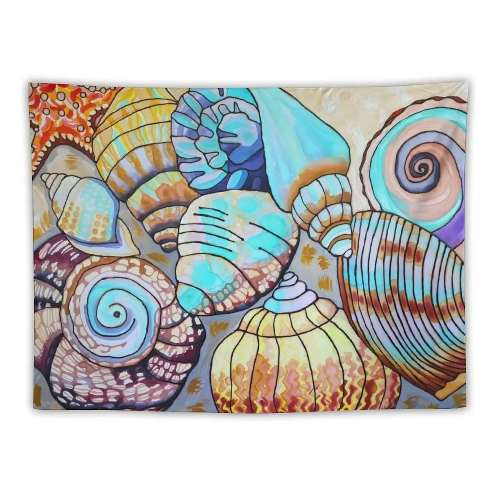 Belizean Shells by Lee Vanderwalker Tapestry Decoration Room Korean Room Decor Tapestry