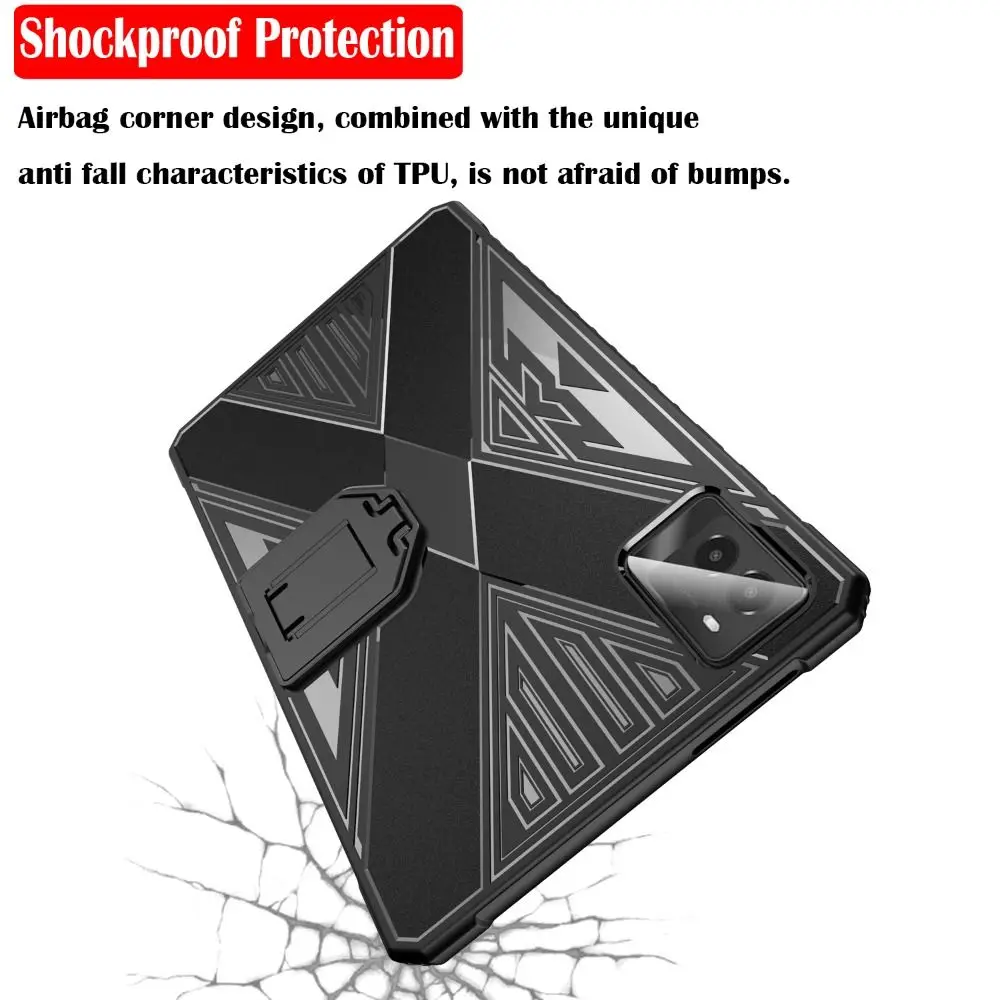 مع مسنده 8.8 بوصة حافظة كمبيوتر لوحي ناعمة مضادة للصدمات غطاء خلفي من البولي يوريثان حامل ألعاب Funda لينوفو ليجيون Y700 الجيل الثالث 2024 #6