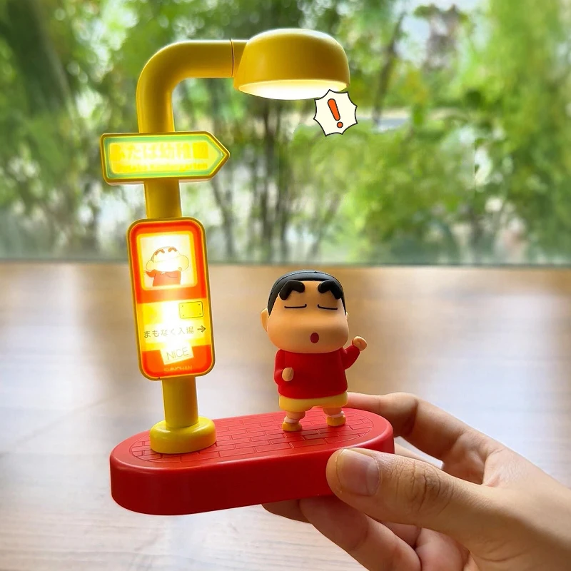 Luz Nocturna de Crayon Shin Chan con Control por Voz, Juguete de Luz Nocturna de Crayon Shin Chan, Caja Sorpresa, Decoración de Farola