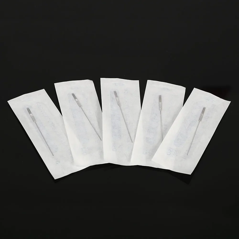 30/50/100Pcs Microblading Tattoo Needles Disposable Eyebrow Needle Blade 5F 7F Pin Single Round Blades Permanent Makeup Needles