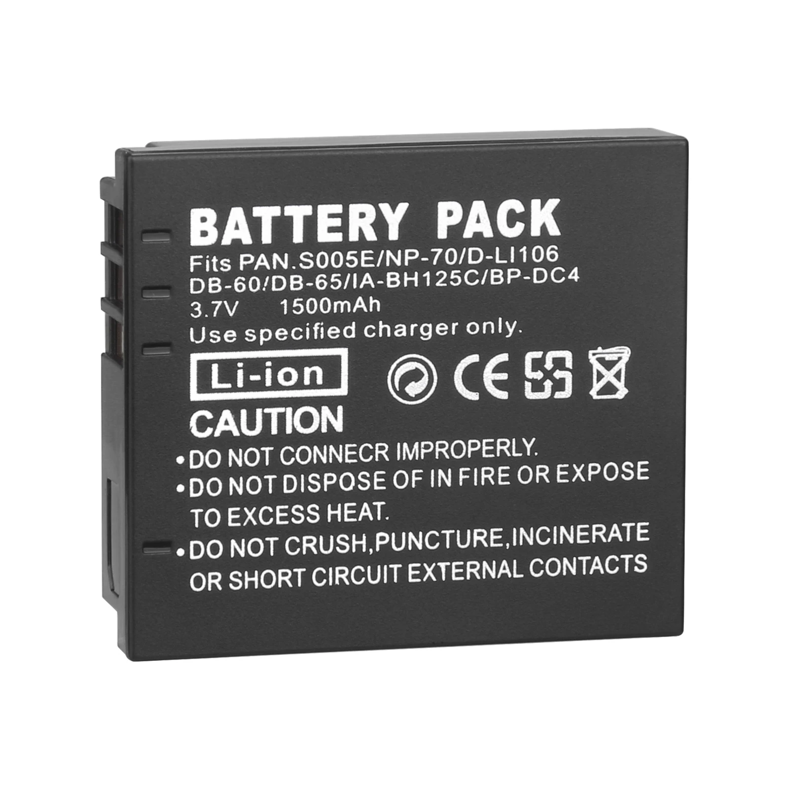 1500mAh CGA-S005E NP-70 D-Li106 DB-60 DB-65 BP-DC4 BH125C Battery for Panasonic DMC LX1 LX2 LX3 FX3 FX8 FX9 FX10 FX12 FX50