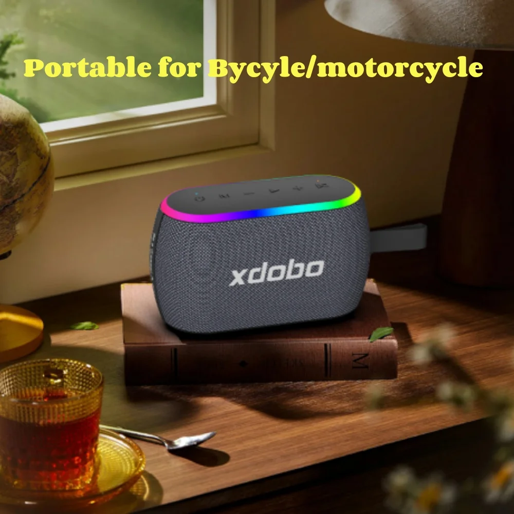 

30W Xdobo Riding Motorcycle Music Speaker Outdoor Portable Deep Bass RGB Light Effect Party Speaker Wireless Durable Battery