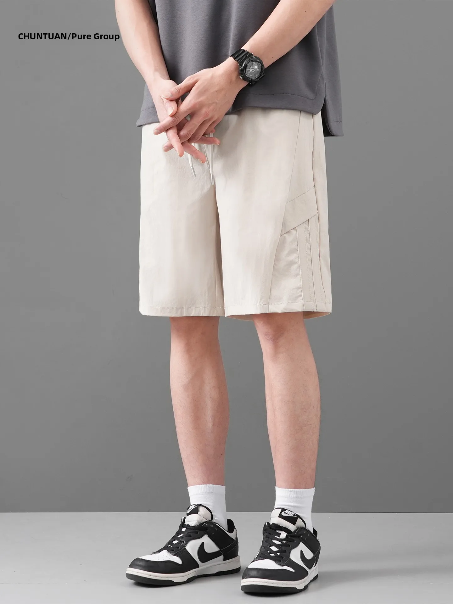 

Pure T Ice Silk American Sport orts Мужские летние дышащие прямые повседневные тонкие брюки «пять четвертей» Cool Feeling Qui Dry...