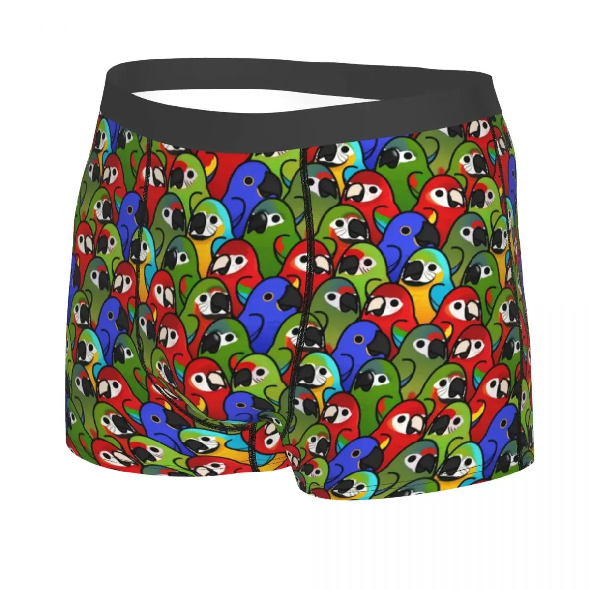 Custom Too Many Birds Macaw Squad Pattern Boxer Shorts For Men 3D Print Underwear Panties Briefs Stretch Underpants