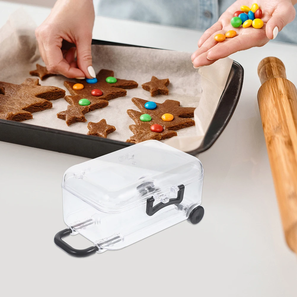 

6 Pcs Mini Suitcase Gift Box Transparent Candy Wedding Party Favors Storage Boxes Travel Theme Decorations Black Small Luggage
