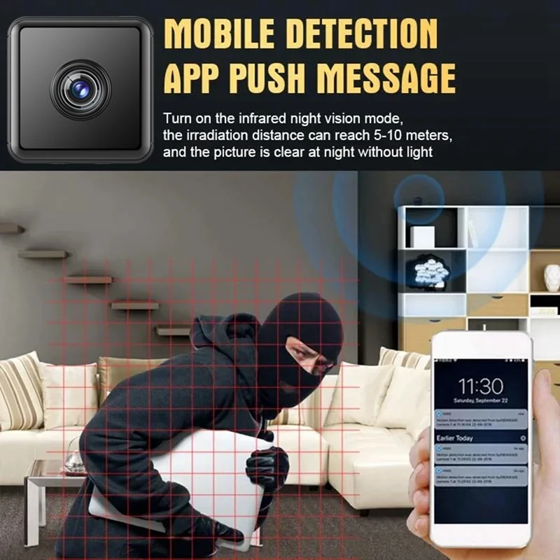 XTECH New HD 1080P X9 Mini Camera Home Wireless Wifi Cameras Outdoor Upgraded Motion Detection Night Vision Camera