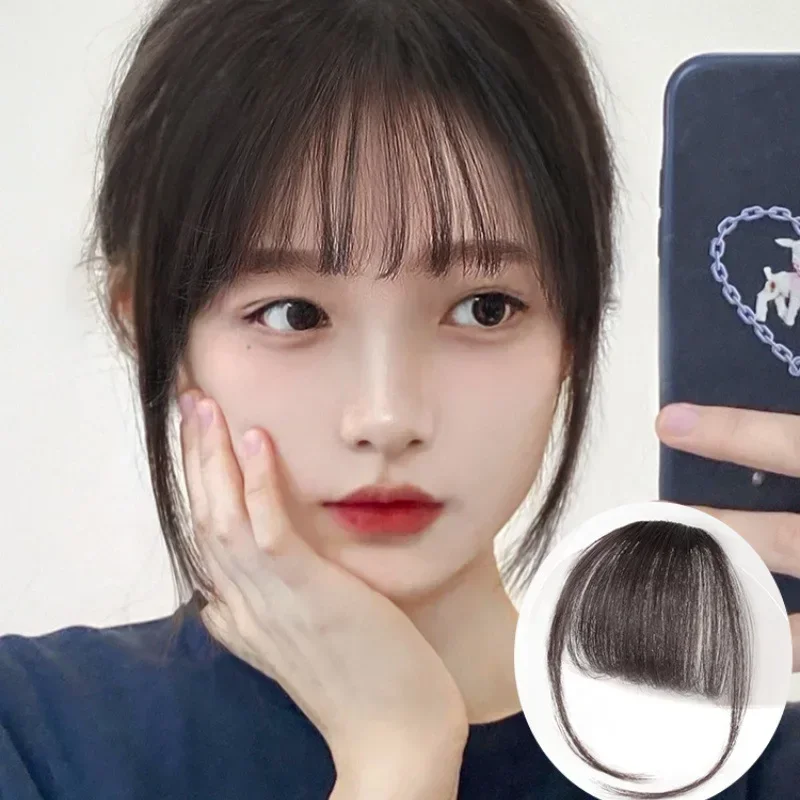 Korean Girls Mini Fake Air Bangs Hair Clip Extensions Hair Styling Tools Fake Fringe Natural False Hairpiece Women Clip in Bangs