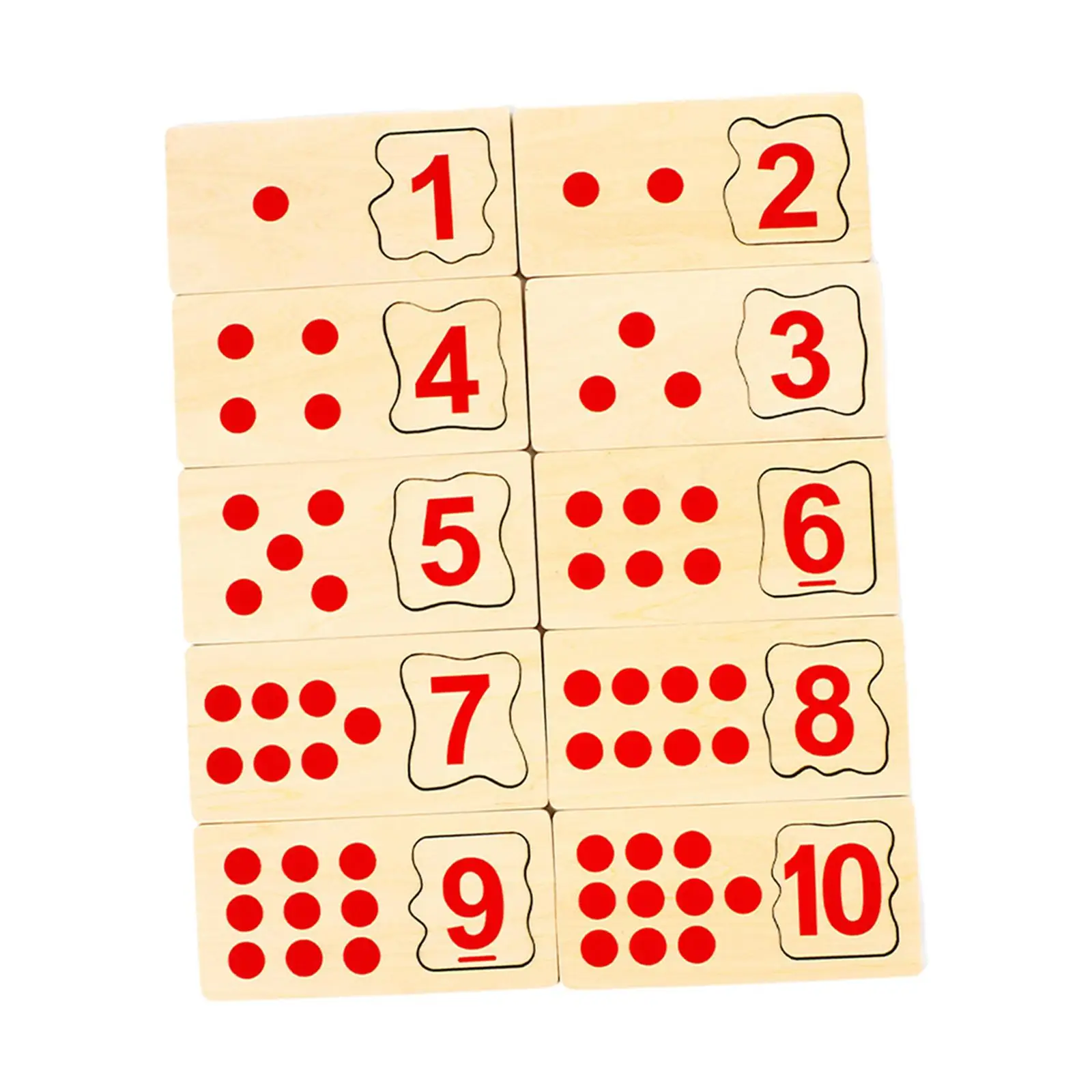 10Pcs Wooden Counting Blocks Math Manipulatives Materials for Kids Toddlers