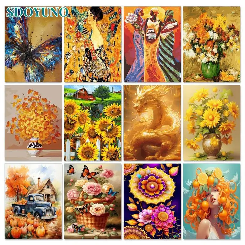 

Acrylic Paint By Number Garden Scenery Drawing On Canvas DIY Coloring By Numbers For Adult Starter Kits Art Gift Home Decor
