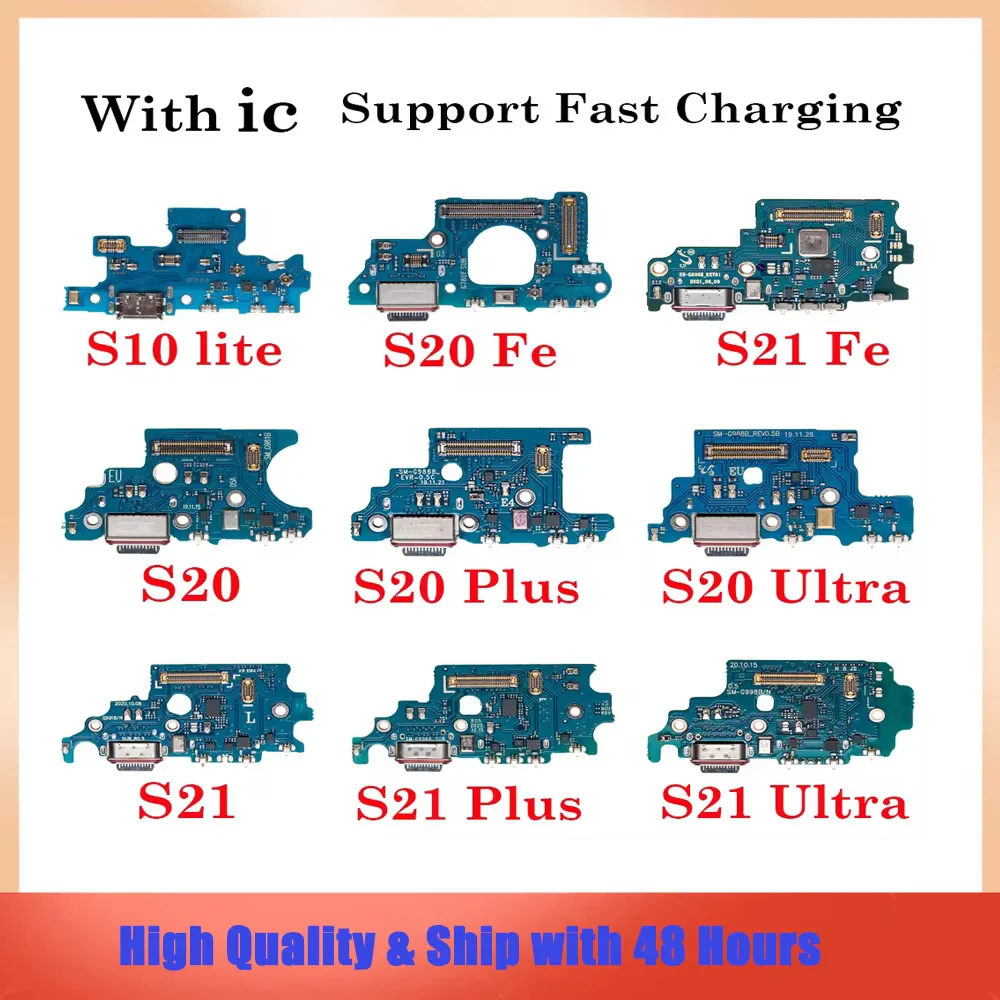 

For Samsung S21 G991B S21 Ultra G998N S20 G986B S21 Plus G996U USB Charging Connector Board Port Dock Flex Cable With Microphon