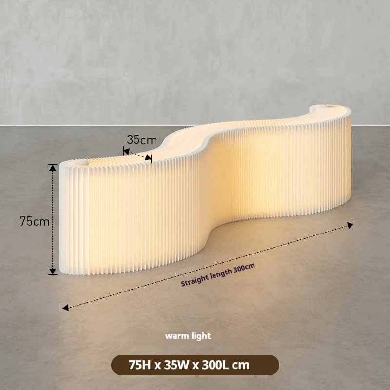 Foldable Screen Room Dividers Paper Partition Wall Accordion Kraft Retractable Paper Room Divider With Light Fair Exhibition
