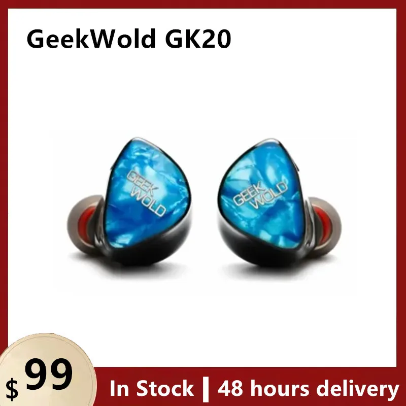 

2023 New Geek Wold GK20 in Ear Earphones IEMs 3BA + 2DD + 2PZT Hybrid Driver Hifi Earbuds Wired Headphones S12 GK100 Timeless