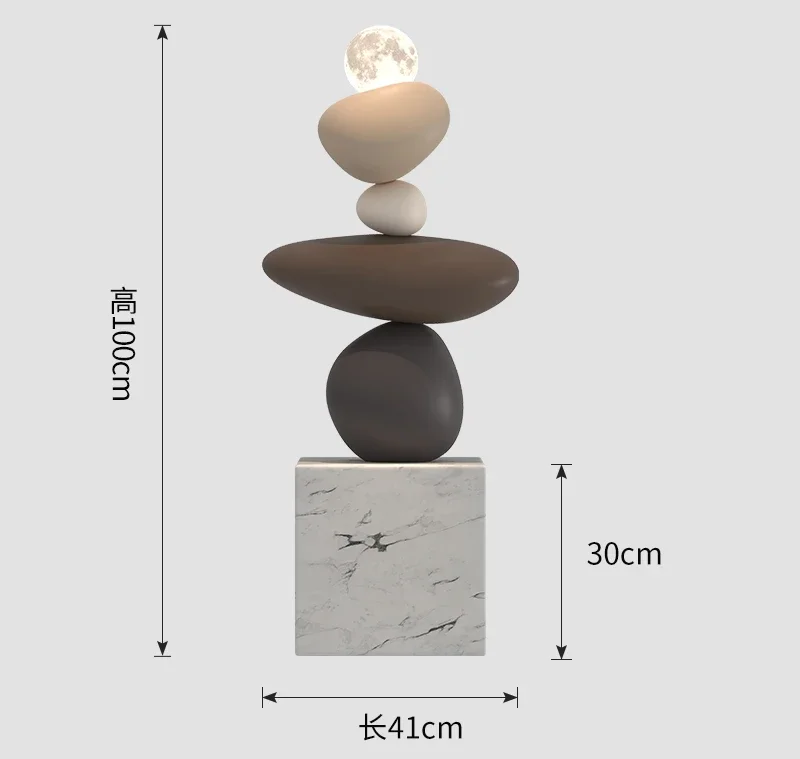 

Stone running large floor lamp ornament living room TV cabinet sofa next to home decoration advanced sense