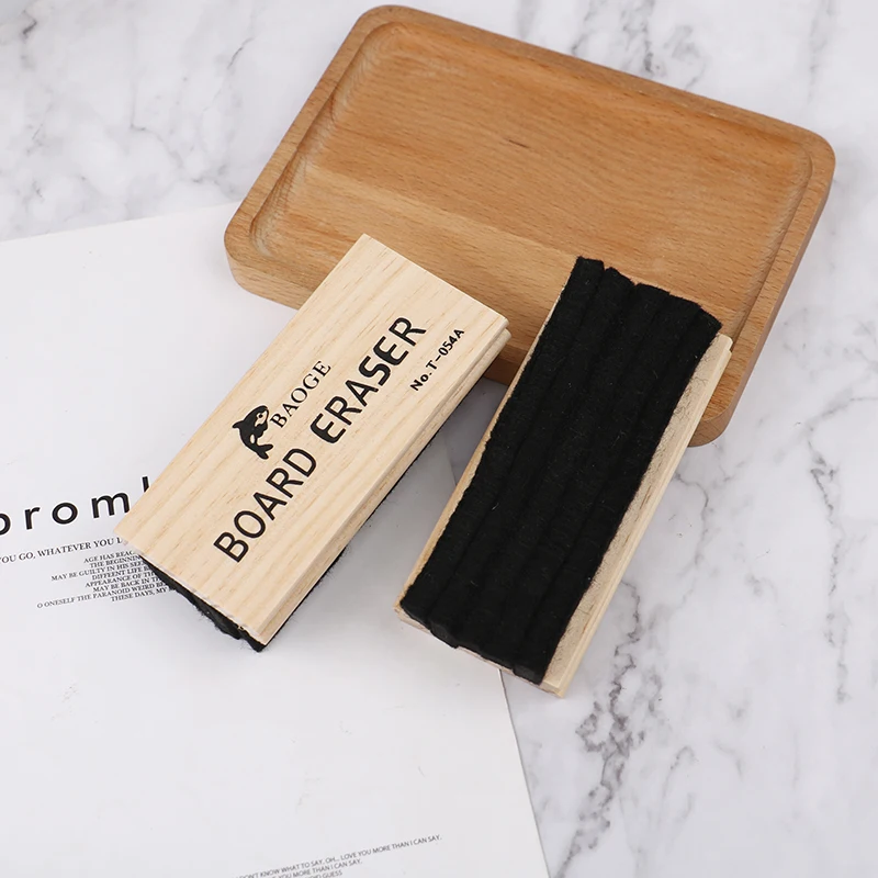 

1PCS Wool Felt Blackboard Eraser Wooden Chalkboard Duster for Teachers Classroom Easy Clean Dustless Chalk Eraser